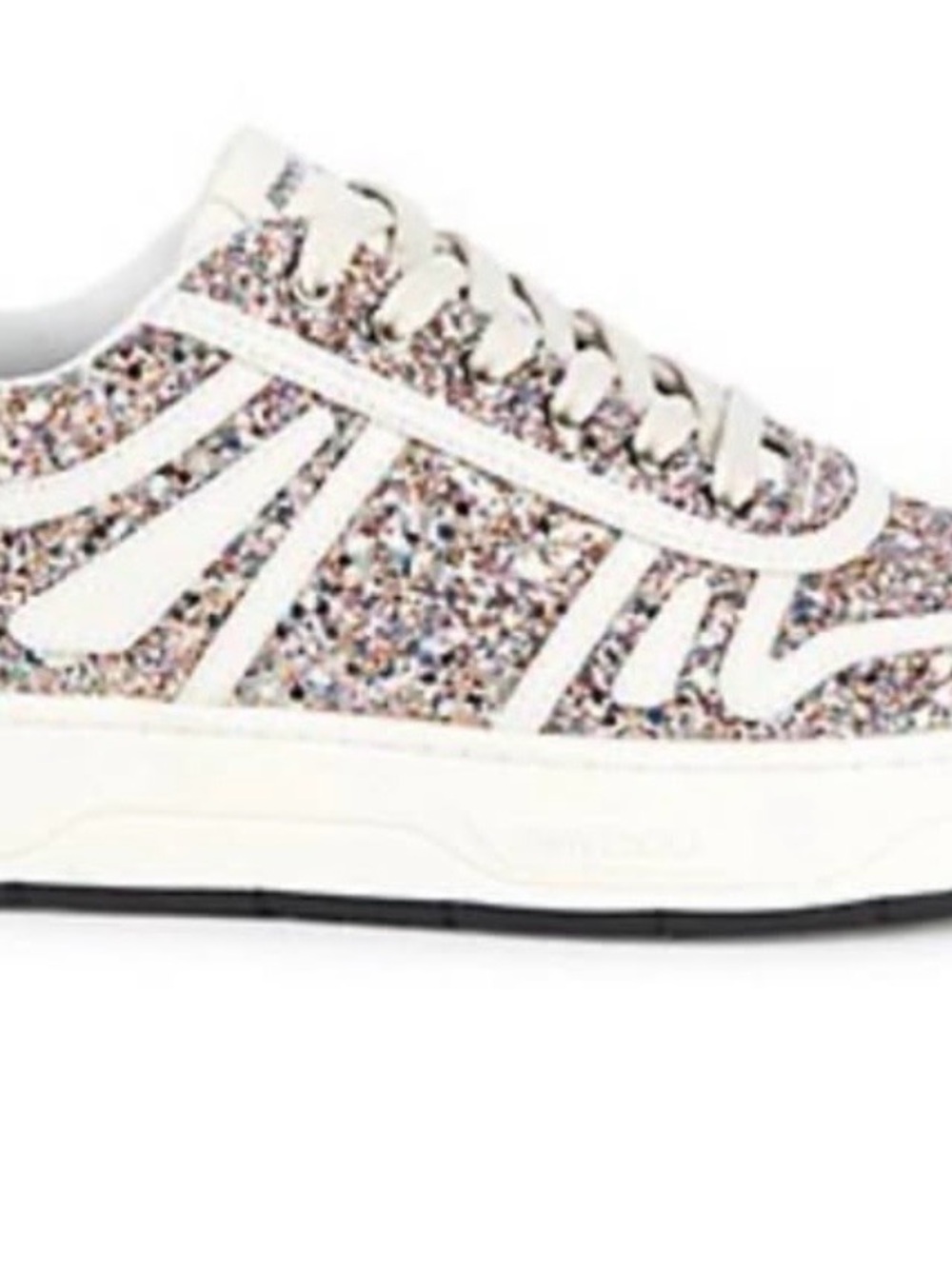 Jimmy Choo Pink Multi-Glitter Low-Top Sneakers